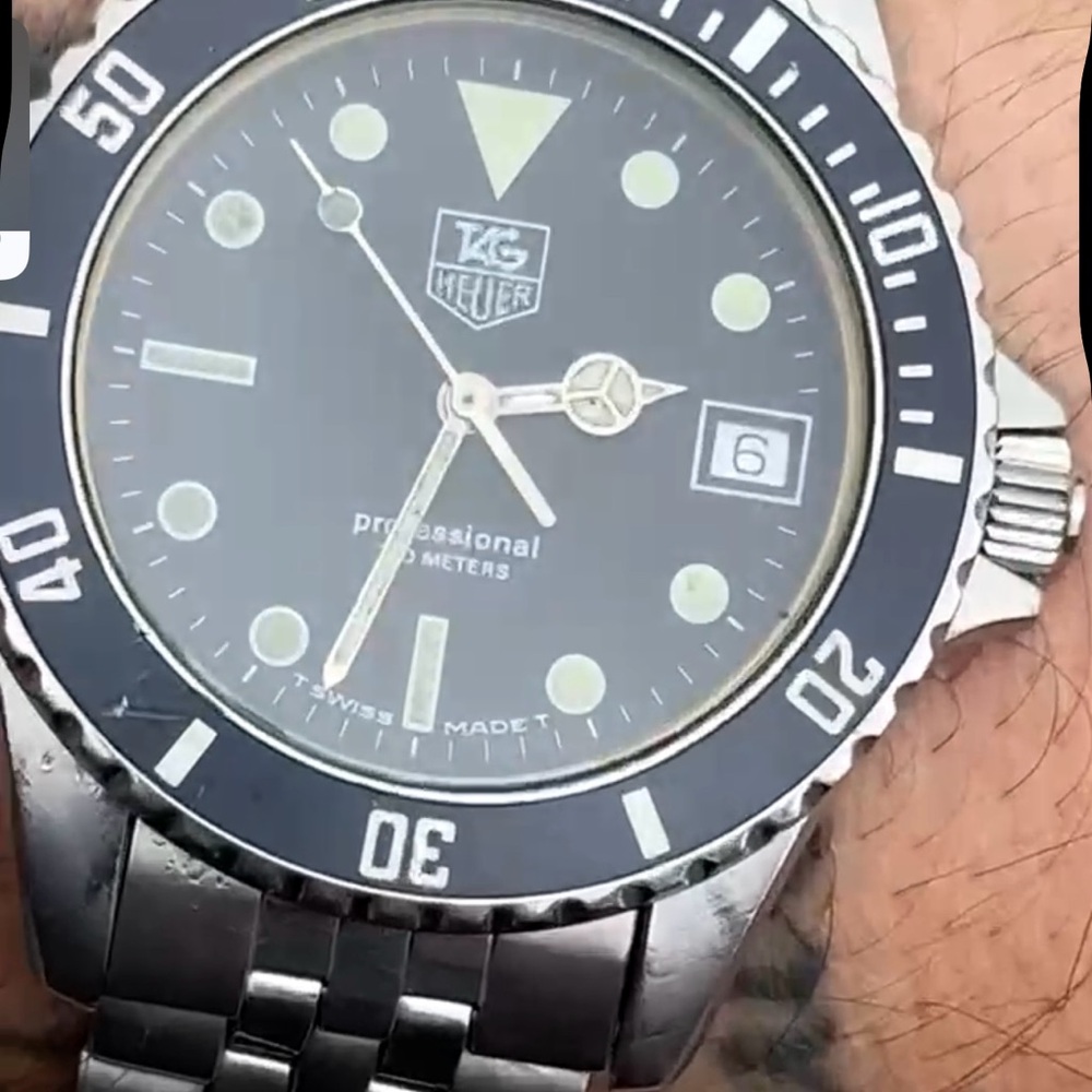 Tag Heuer Black Dial Silver Bracelet Watch